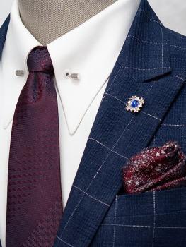 Bộ Suit Xanh Denim Kẻ Ô Modern Fit TGS358